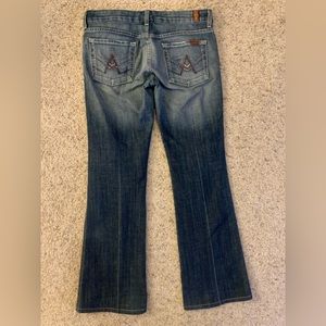 Womens 7 For All Mankind A-pocket distressed sized 29 Rhinestone